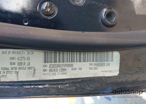 2015 Dodge Challenger Sxt z USA, uszkodzony, nr VIN 2C3CDZAG1FH702693